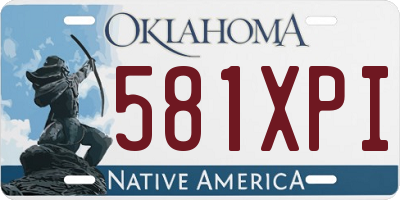OK license plate 581XPI