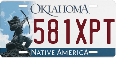 OK license plate 581XPT