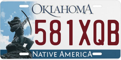 OK license plate 581XQB