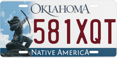OK license plate 581XQT