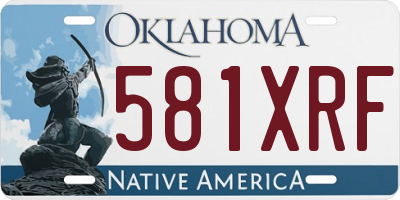 OK license plate 581XRF