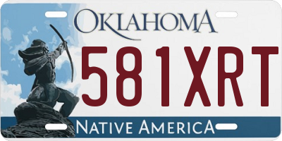 OK license plate 581XRT