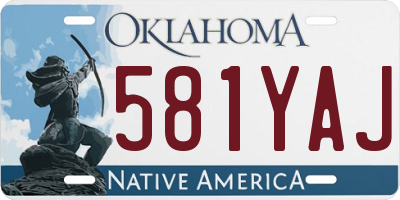 OK license plate 581YAJ