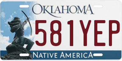OK license plate 581YEP