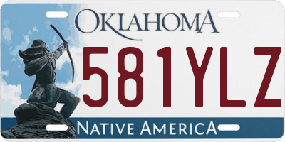 OK license plate 581YLZ