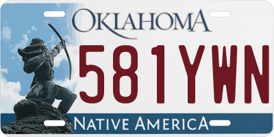 OK license plate 581YWN