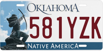 OK license plate 581YZK