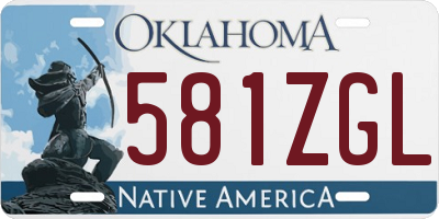 OK license plate 581ZGL