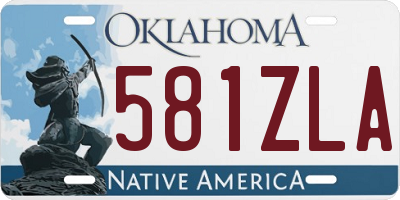 OK license plate 581ZLA