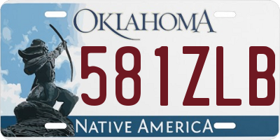 OK license plate 581ZLB