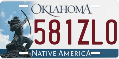 OK license plate 581ZLO