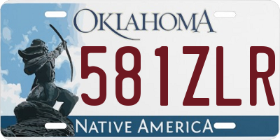 OK license plate 581ZLR