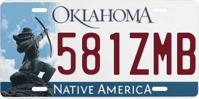 OK license plate 581ZMB