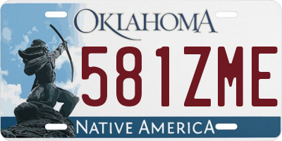 OK license plate 581ZME
