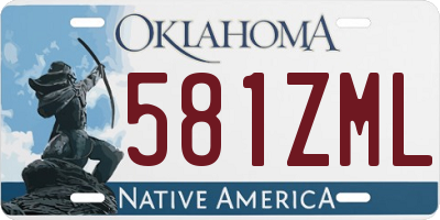 OK license plate 581ZML