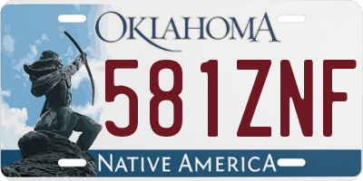 OK license plate 581ZNF