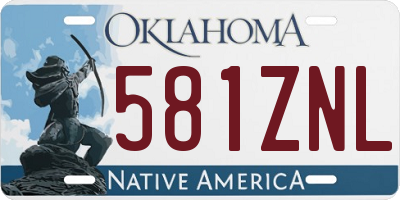 OK license plate 581ZNL