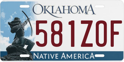OK license plate 581ZOF