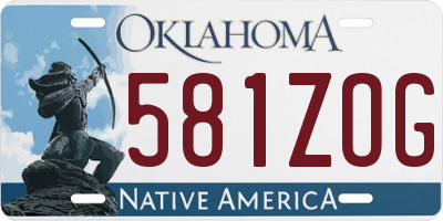 OK license plate 581ZOG