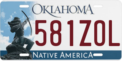 OK license plate 581ZOL