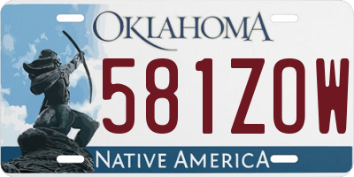 OK license plate 581ZOW