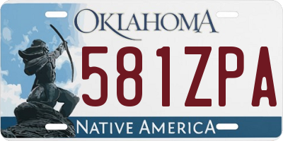 OK license plate 581ZPA