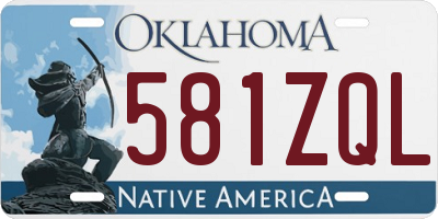 OK license plate 581ZQL
