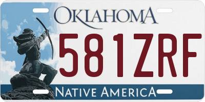 OK license plate 581ZRF