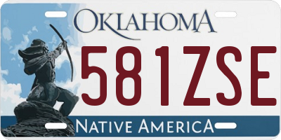 OK license plate 581ZSE