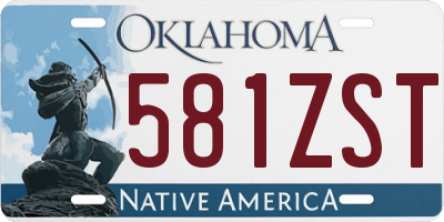 OK license plate 581ZST