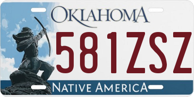 OK license plate 581ZSZ