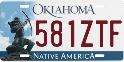 OK license plate 581ZTF