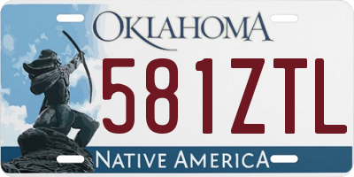 OK license plate 581ZTL
