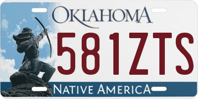OK license plate 581ZTS