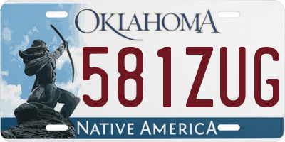 OK license plate 581ZUG