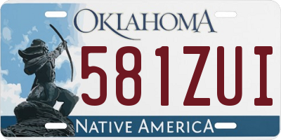 OK license plate 581ZUI