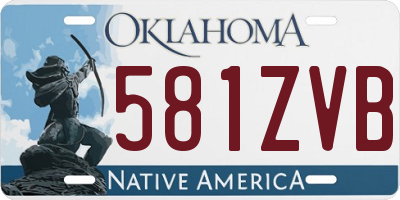 OK license plate 581ZVB