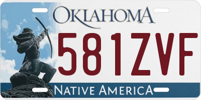 OK license plate 581ZVF