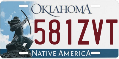 OK license plate 581ZVT