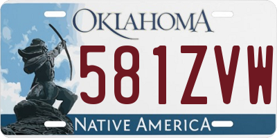 OK license plate 581ZVW