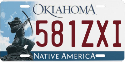 OK license plate 581ZXI