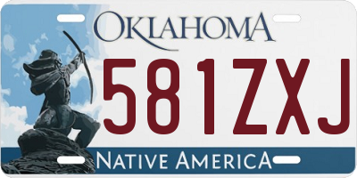 OK license plate 581ZXJ