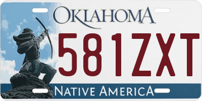 OK license plate 581ZXT