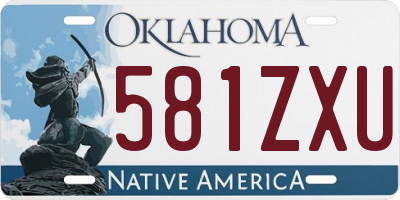 OK license plate 581ZXU