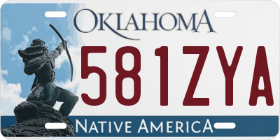 OK license plate 581ZYA