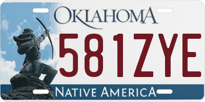 OK license plate 581ZYE