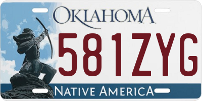 OK license plate 581ZYG