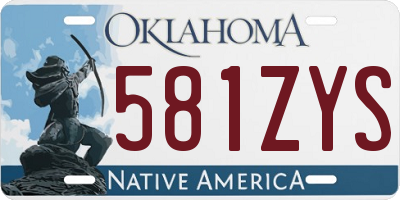 OK license plate 581ZYS