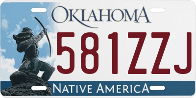 OK license plate 581ZZJ