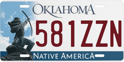 OK license plate 581ZZN